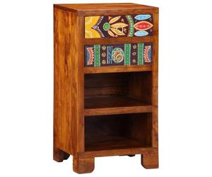 vidaXL Table d'appoint Florale avec tiroir Marron 40 x 35 x 75 cm | Un savoir-faire de ouf avec des couleurs pétantes, Parfaite pour plein de choses comme servir un café,