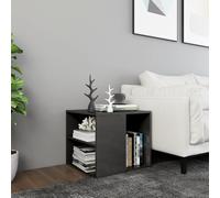 Vidaxl Table D'appoint Gris Brillant 50x50x45 Cm Bois D'ingénierie Gris