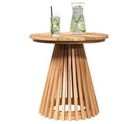 vidaXL Table d'appoint Marron 50 x 50 x 49,5 cm Bois de Teck Massif, Table Moderne d'extérieur, mobilier de Balcon Bois, déco Ronde pour Jardin et terrasse