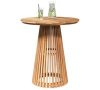 vidaXL Table d'appoint Marron 70 x 70 x 75 cm Bois de Teck Massif, Table Moderne d'extérieur, mobilier de Balcon Bois, déco Ronde pour Jardin et terrasse