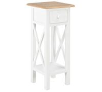 vidaXL Table d'appoint 280057 – Table de chevet tiroir blanc bois 27 × 27 × 65,5 cm