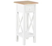 vidaXL Table d'Appoint Meuble de Rangement Stockage Support de Téléphone Entrée Salon Salle de Séjour Intérieur Maison Bois Blanc
