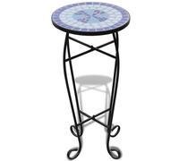 vidaXL Table d'appoint Mosaïque bleu et blanc