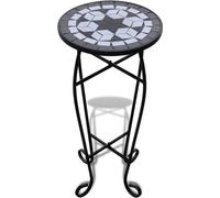 vidaXL Table d'appoint Mosaïque noir et blanc