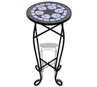 vidaXL Table d'appoint Mosaïque Noir et blanc 41129
