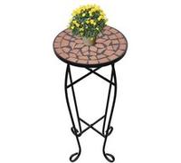 Table D'appoint Mosaïque Terre Cuite Orange