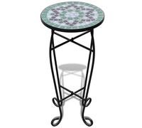vidaXL Table d'appoint Mosaïque Vert et blanc