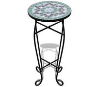 vidaXL Table d'appoint Mosaïque Vert et blanc