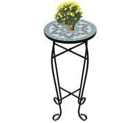 vidaXL Table d'appoint Mosaïque Vert et blanc