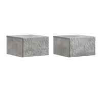 vidaXL Table d'appoint murale 2 pcs Gris béton 34,5 x 33 x 20 cm
