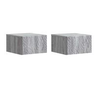 vidaXL Table d'appoint murale 2 pcs Sonoma gris 34,5 x 33 x 20 cm