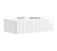 vidaXL Table d'appoint murale blanche brillante, 59 x 34,5 x 17 cm, table de salon moderne, rectangulaire, étagère murale, fonctionnelle et minimaliste, pour ranger parfaitement la maison