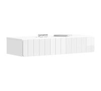 vidaXL Table d'appoint murale blanche brillante, 87,5 x 34,5 x 17 cm, table de salon moderne, rectangulaire, étagère murale, fonctionnelle et minimaliste, pour ranger parfaitement le