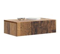 vidaXL Table d'appoint murale Bois ancien 59 x 34,5 x 17 cm, Solution de rangement moderne, étagère murale rectangulaire, table d'appoint compacte pour décorer votre salon
