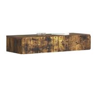 vidaXL Table d'appoint murale, bois de chêne fumé, table de salon moderne, rectangulaire, étagère murale, fonctionnelle, design minimaliste, pour un ordre parfait à la maison
