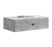 vidaXL Table d'appoint murale Gris béton 59 x 34,5 x 17 cm