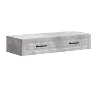 vidaXL Table d'appoint murale Gris béton 87,5 x 34,5 x 17 cm