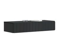 vidaXL Table d'appoint murale noire, 87,5 x 34,5 x 17 cm, table de salon moderne, rectangulaire, étagère murale, fonctionnelle et minimaliste, pour un ordre parfait à la maison