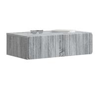 vidaXL Table d'appoint murale Sonoma grise 59 x 34,5 x 17 cm, table de salon moderne, rectangulaire, étagère murale, fonctionnelle et minimaliste, pour un ordre parfait à la maison