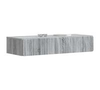 vidaXL Table d'appoint murale Sonoma grise 87,5 x 34,5 x 17 cm, table de salon moderne, rectangulaire, étagère murale, fonctionnelle et minimaliste, pour ranger parfaitement la maison