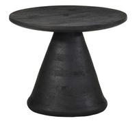 vidaXL Table d'appoint noir Ø50x40 cm bois de manguier massif, bout de canapé, table d'appoint de canapé, table de lampe, 4017535
