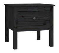 Vidaxl Table D'appoint Noir 50x50x49 Cm Bois Massif De Pin Marron