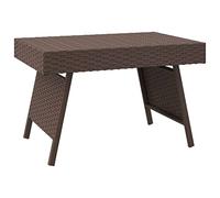 vidaXL Table d'appoint Pliable Marron 60x40x38 cm résine tressée, Table Basse, Table de Lampe, Bout de canapé, Table, Table d'appoint pour Le Salon