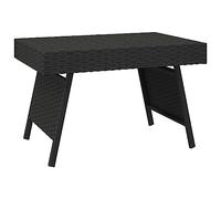 vidaXL Table d'appoint pliable en résine tressée 60x40x38 cm Noir G
