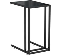 vidaXL Table d'appoint pour ordinateur noir 50x35x65 cm verre trempé