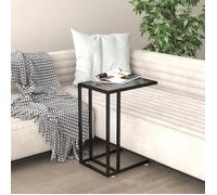 vidaXL Table d'appoint pour ordinateur Noir 50x35x65 cm Verre trempé 331650