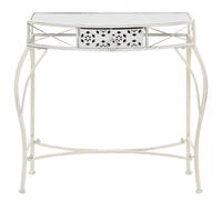 vidaXL Table d'appoint style français métal 82x39x76 cm blanc