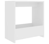 vidaXL Table d'Appoint, Table Basse avec Compartiment, Bout de Canapé avec Rangement Salle de Séjour Salon, Scandinave, Blanc Bois d'Ingénierie