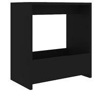 vidaXL Table d'Appoint, Table Basse avec Compartiment, Bout de Canapé avec Rangement Salle de Séjour Salon, Scandinave, Noir Bois d'Ingénierie