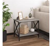 vidaXL Table d'Appoint, Table Basse avec Pieds Réglables, Bout de Canapé, Meuble de Rangement Salon Salle de Séjour, Industriel, Sonoma Gris Bois d'Ingénierie Gris G
