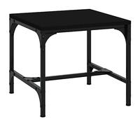 vidaXL Table d'Appoint, Table Basse avec Pieds Réglables, Bout de Canapé, Meuble de Salon Salle de Séjour, Industriel, Noir Bois d'Ingénierie