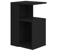 vidaXL Table d'Appoint, Table Basse, Bout de Canapé, Meuble de Salon Salle de Séjour Maison Intérieur, Moderne, Noir Bois d’Ingénierie