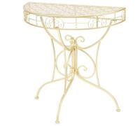 vidaXL Table d'appoint vintage demi-ronde métal 72 x 36 x 74 cm Doré