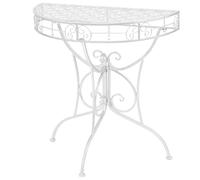 vidaXL Table d'appoint Vintage Demi-ronde Métal 72x36x74 cm Argenté