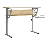 vidaXL Table d'artisanat Chêne Sonoma & Gris 110x53x(58-87) cm Bois composite