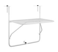 Vidaxl Table De Balcon Blanc 60x40 Cm Acier Blanc