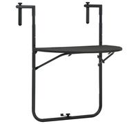 Table de Balcon Suspendue Noir Aspect de Rotin Plastique Table Basse vidaXL