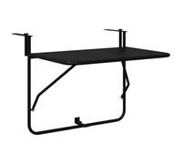 Table De Balcon Pliable Vidaxl Noir 60x40 Cm En Acier