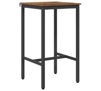 vidaXL Table de Bar 52 x 52 x 90 cm Bois d'ingénierie Bois Ancien, Table de Bar Moderne rectangulaire pour Salon, Chic et Fonctionnelle, en Bois et Acier