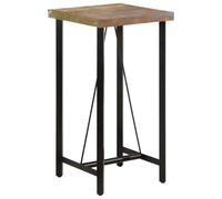 vidaXL Table de Bar 55x55x107 cm Bois Massif de récupération et Fer, Table de fête, Table de pub, Table de Bar de Petit déjeuner, Table de Bistro