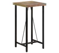 Vidaxl Table De Bar 55x55x107 Cm Bois Massif De Récupération Et Fer Multicolore