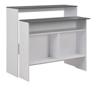 vidaXL Table de bar avec 2 dessus de table Blanc et gris 130x40x120 cm 280221