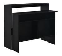 vidaXL Table de bar avec 2 dessus de table Noir 130 x 40 x 120 cm