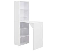 vidaXL Table de Bar avec Armoire Blanc 115x59x200 cm