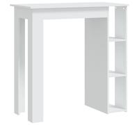 Table de bar - vidaXL - 102x50x103,5 cm - Bois d'ingénierie - 2 places - Blanc