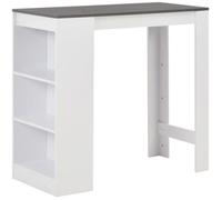 vidaXL Table de bar avec étagère Blanc 110x50x103 cm
